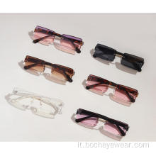 La più recente montatura quadrata vintage piccola per occhiali da sole alla moda unisex